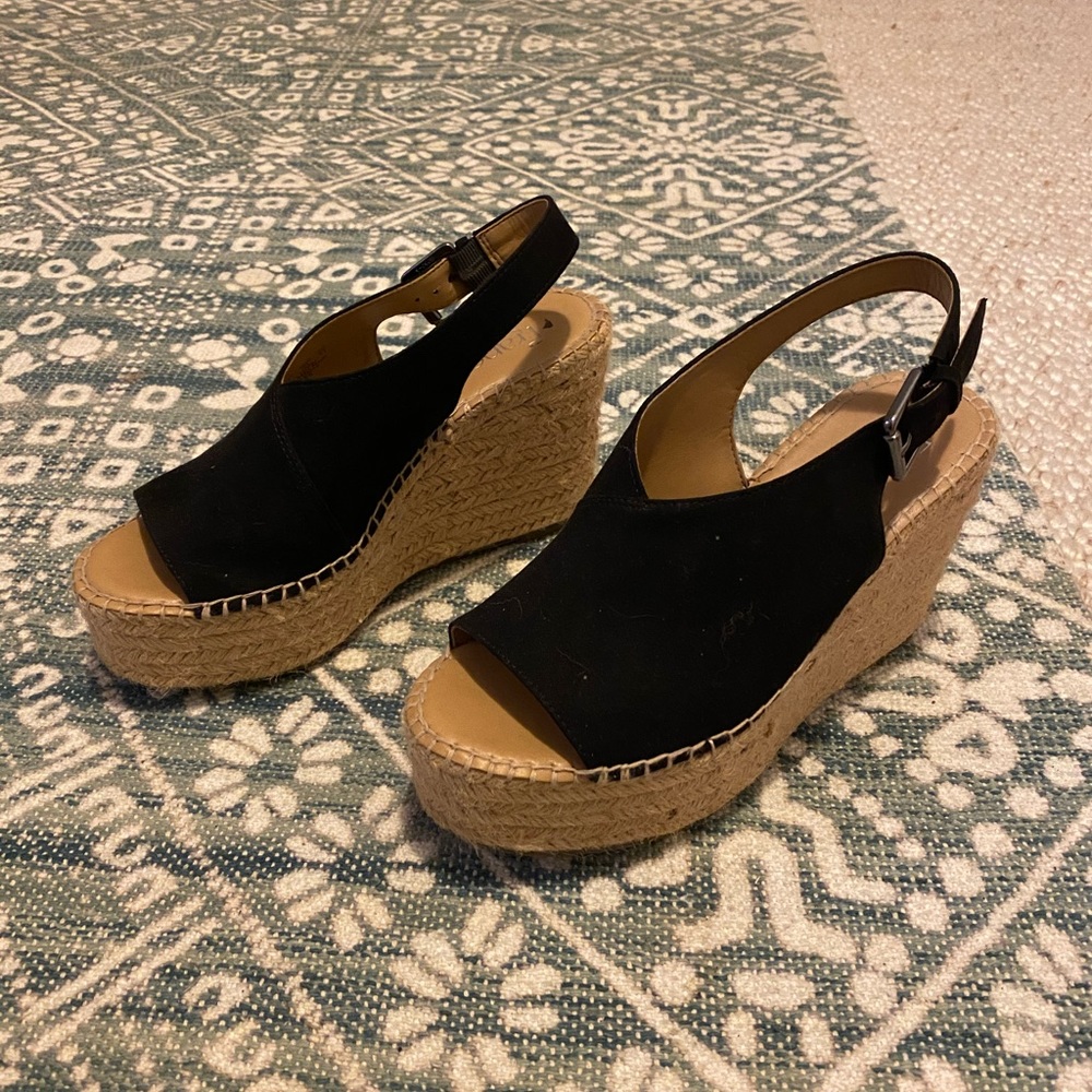 Black espadrille wedges